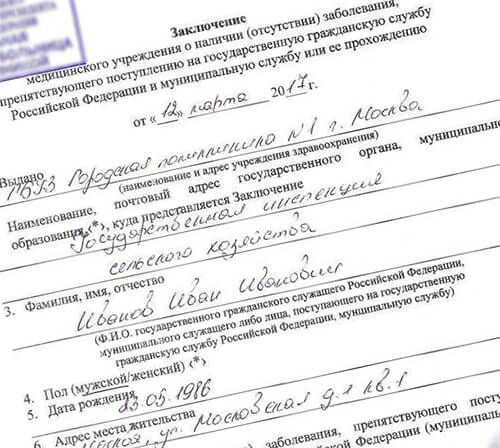 медсправка по форме 001ГС/У для госслужбы в СПб